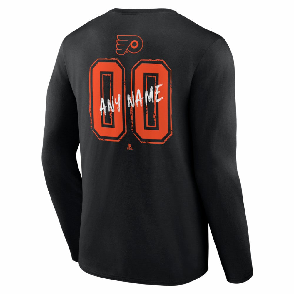 Philadelphia Flyers Hustle Personalized Name & Number Long Sleeve T-Shirt - Black | US 203921088