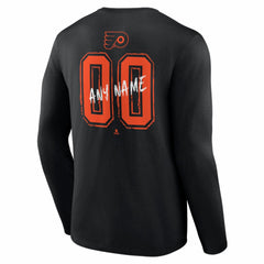 Philadelphia Flyers Hustle Personalized Name & Number Long Sleeve T-Shirt - Black | US 203921088
