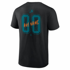 San Jose Sharks Hustle Personalized Name & Number T-Shirt - Black | US 203921102