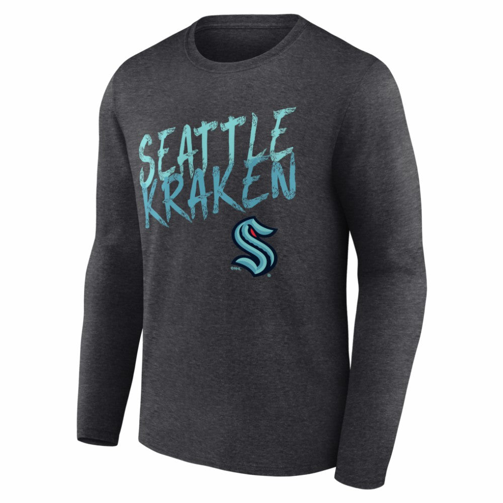 Seattle Kraken Hustle Personalized Name & Number Long Sleeve T-Shirt - Charcoal | US 203921105