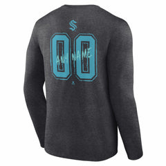 Seattle Kraken Hustle Personalized Name & Number Long Sleeve T-Shirt - Charcoal | US 203921105