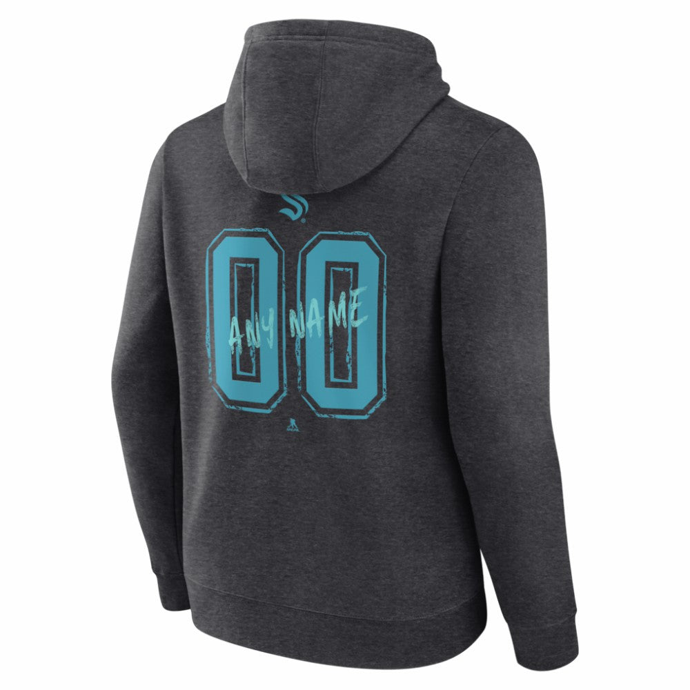 Seattle Kraken Hustle Personalized Name & Number Hoodie - Charcoal | US 203921106
