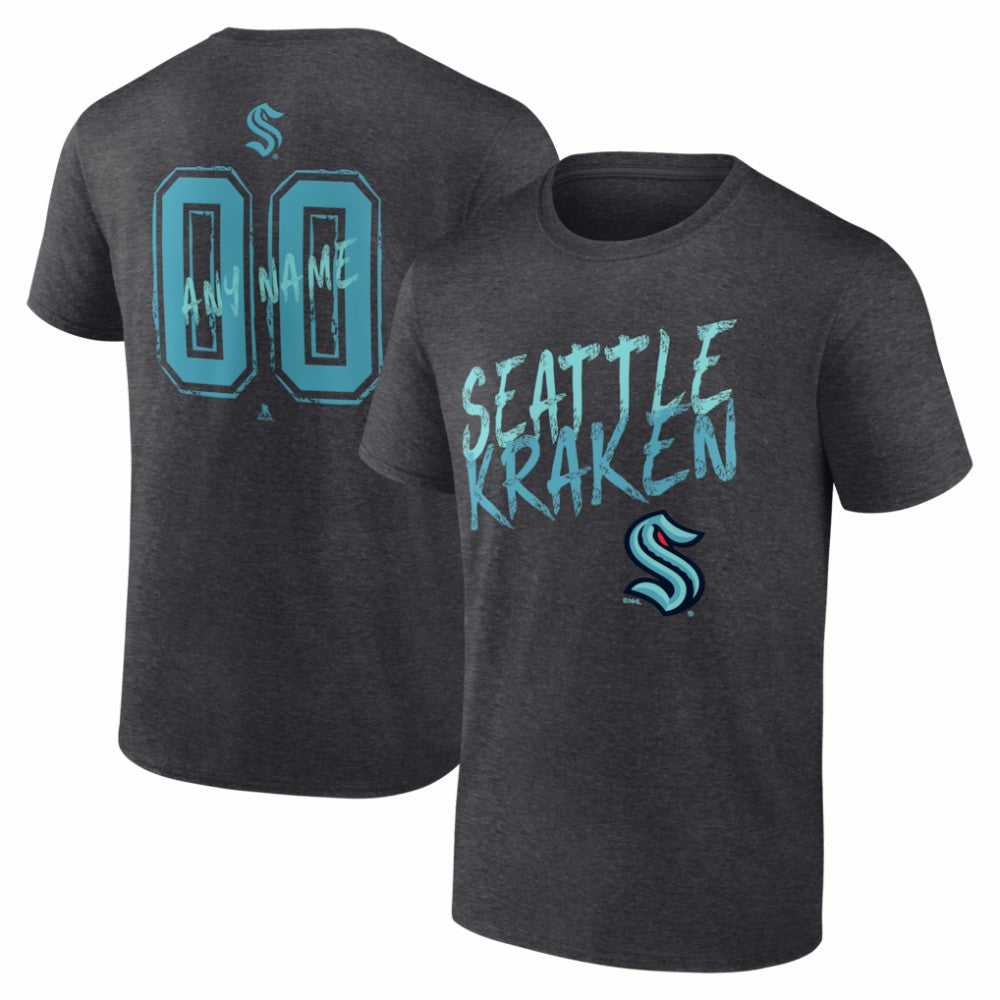 Seattle Kraken Hustle Personalized Name & Number T-Shirt - Charcoal | US 203921107
