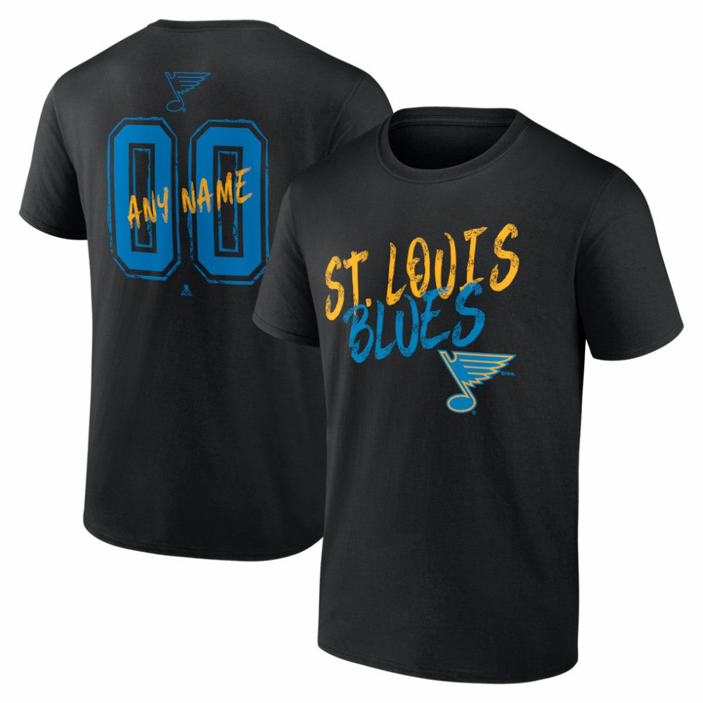 St. Louis Blues Big & Tall Hustle Personalized Name & Number T-Shirt - Black | US 203921110