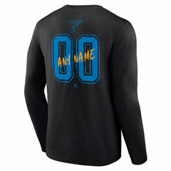 St. Louis Blues Hustle Personalized Name & Number Long Sleeve T-Shirt - Black | US 203921111