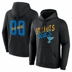 St. Louis Blues Hustle Personalized Name & Number Hoodie - Black | US 203921112