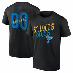 St. Louis Blues Hustle Personalized Name & Number T-Shirt - Black | US 203921113