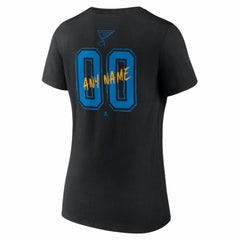 St. Louis Blues Women's Hustle Personalized Name & Number V-Neck T-Shirt - Black | US 203921114