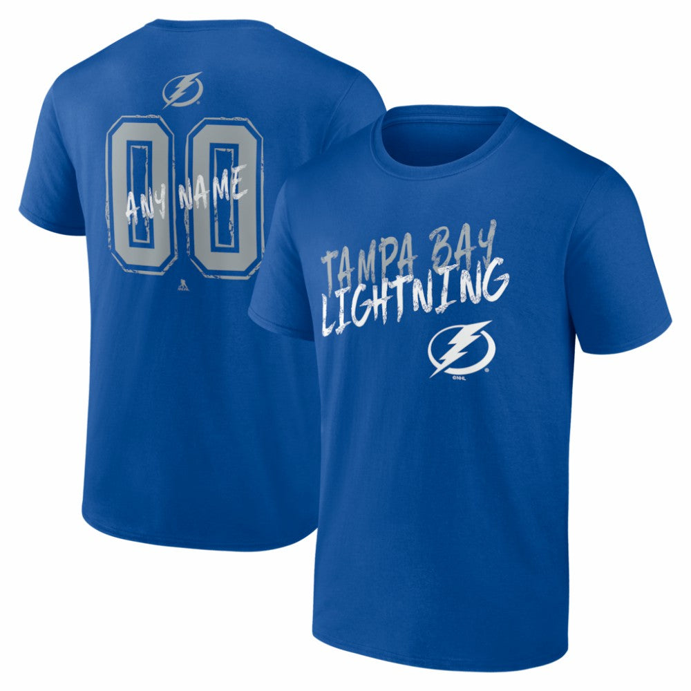 Tampa Bay Lightning Big & Tall Hustle Personalized Name & Number T-Shirt - Blue | US 203921115