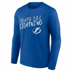 Tampa Bay Lightning Hustle Personalized Name & Number Long Sleeve T-Shirt - Blue | US 203921116