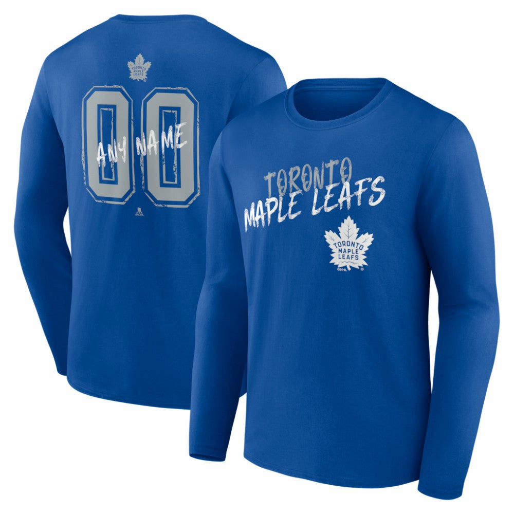 Toronto Maple Leafs Hustle Personalized Name & Number Long Sleeve T-Shirt - Blue | US 203921120