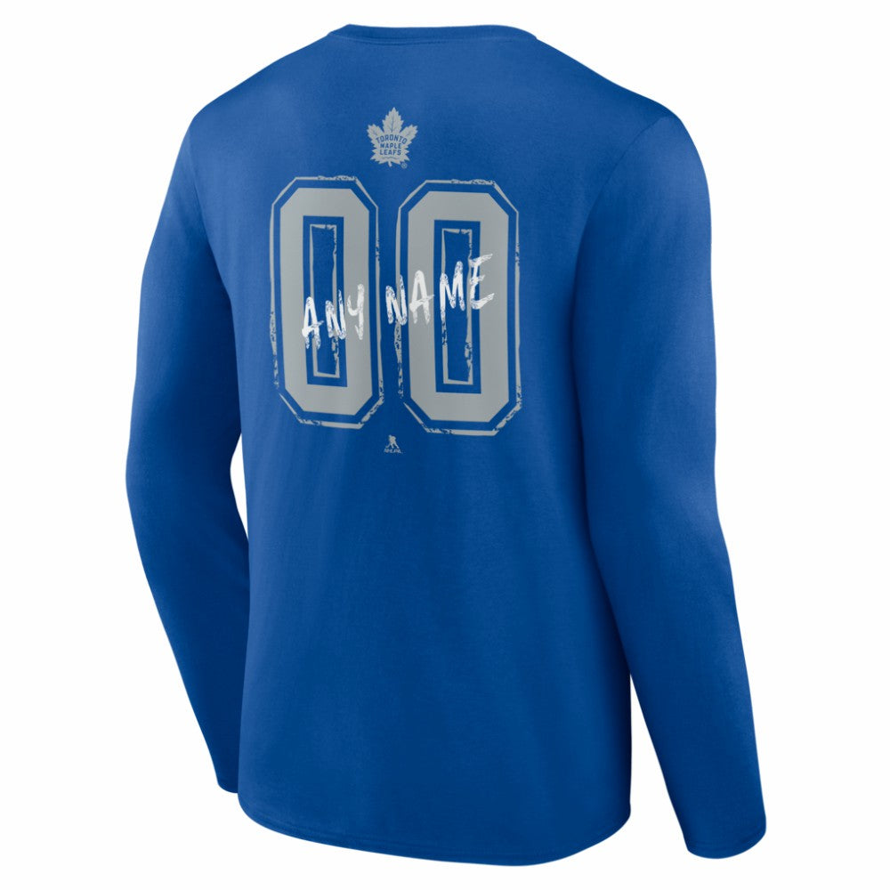 Toronto Maple Leafs Hustle Personalized Name & Number Long Sleeve T-Shirt - Blue | US 203921120
