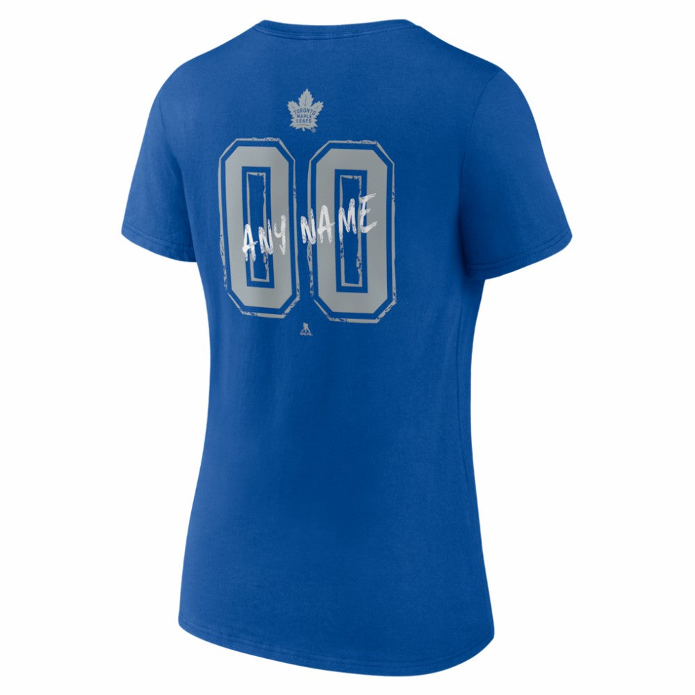 Toronto Maple Leafs Women's Hustle Personalized Name & Number V-Neck T-Shirt - Blue | US 203921122