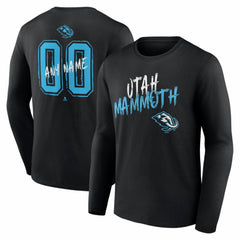 Utah Mammoth Hustle Personalized Name & Number Long Sleeve T-Shirt - Black | US 203921125