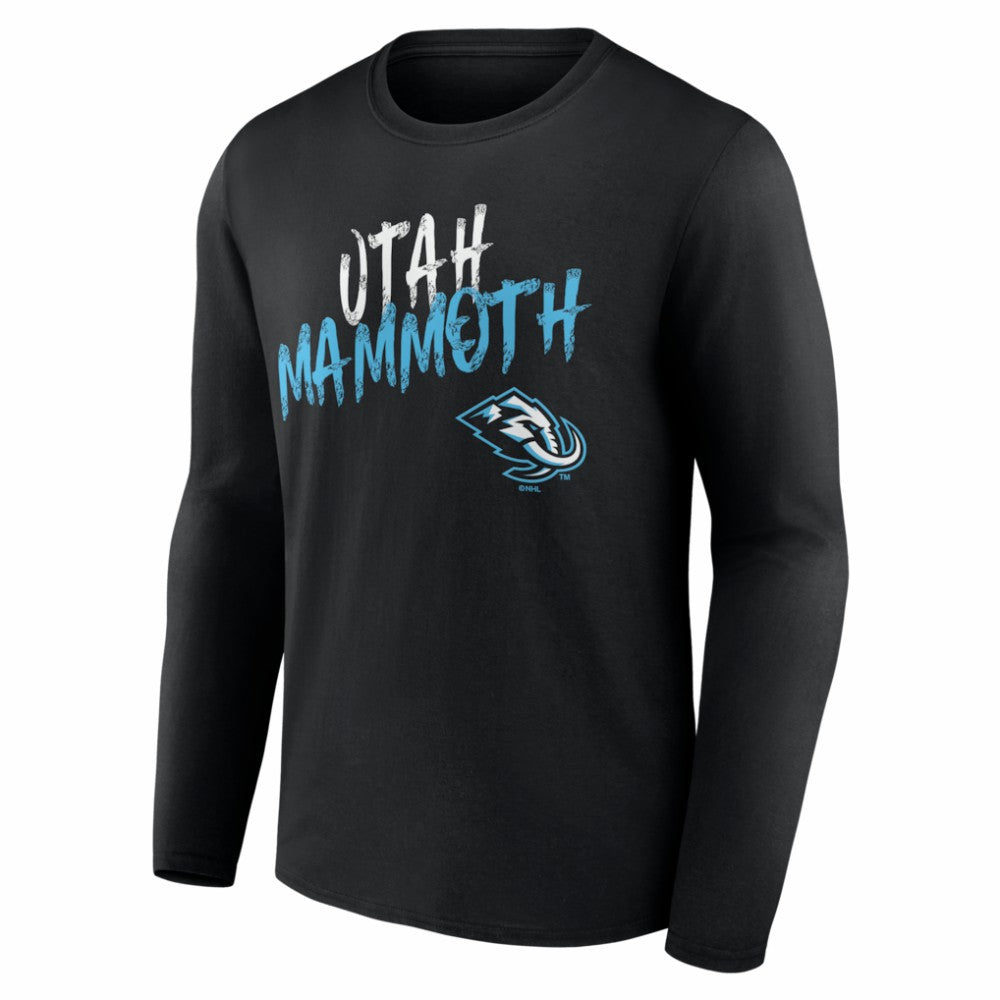 Utah Mammoth Hustle Personalized Name & Number Long Sleeve T-Shirt - Black | US 203921125