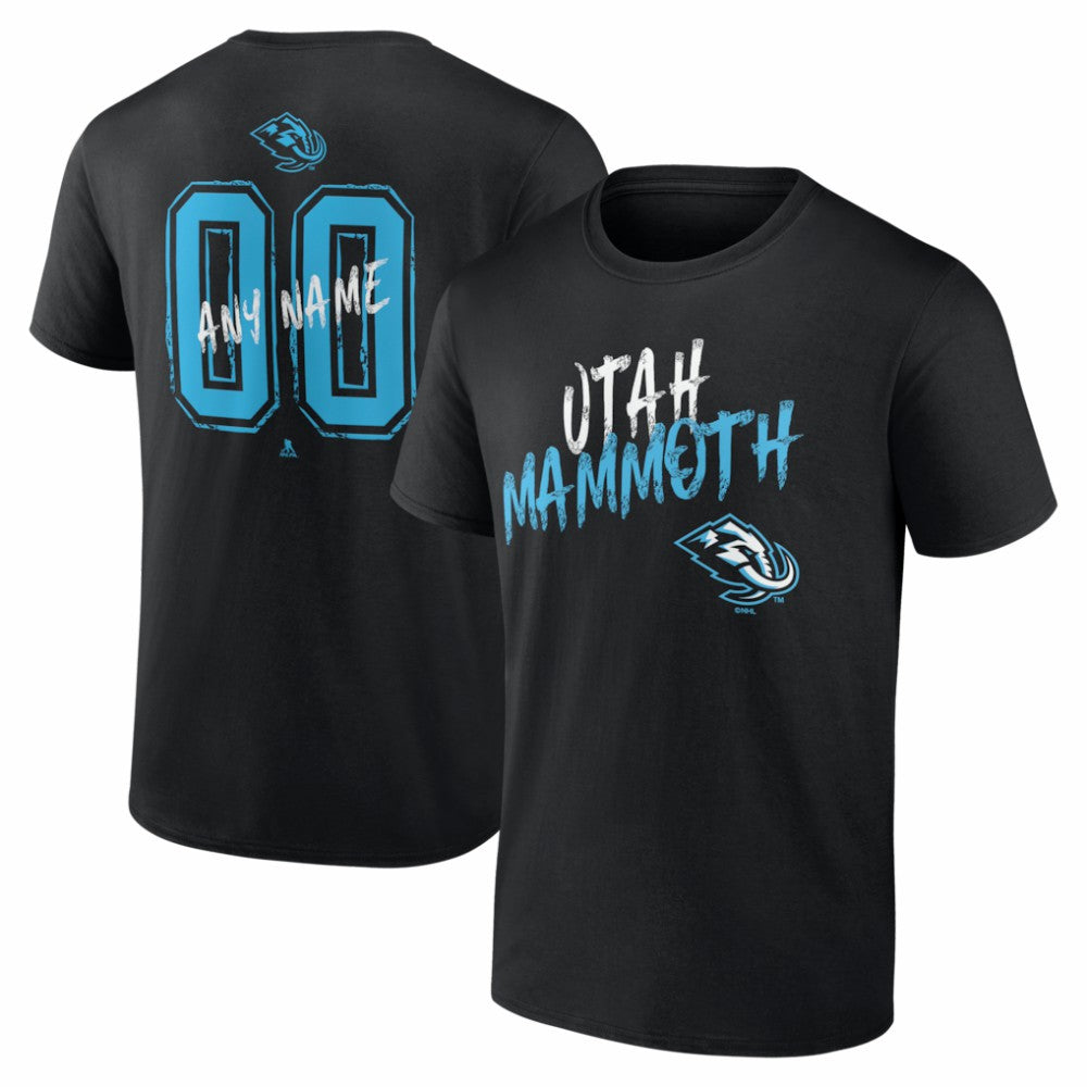 Utah Mammoth Hustle Personalized Name & Number T-Shirt - Black | US 203921127