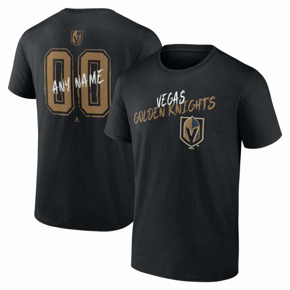 Vegas Golden Knights Big & Tall Hustle Personalized Name & Number T-Shirt - Black | US 203921131