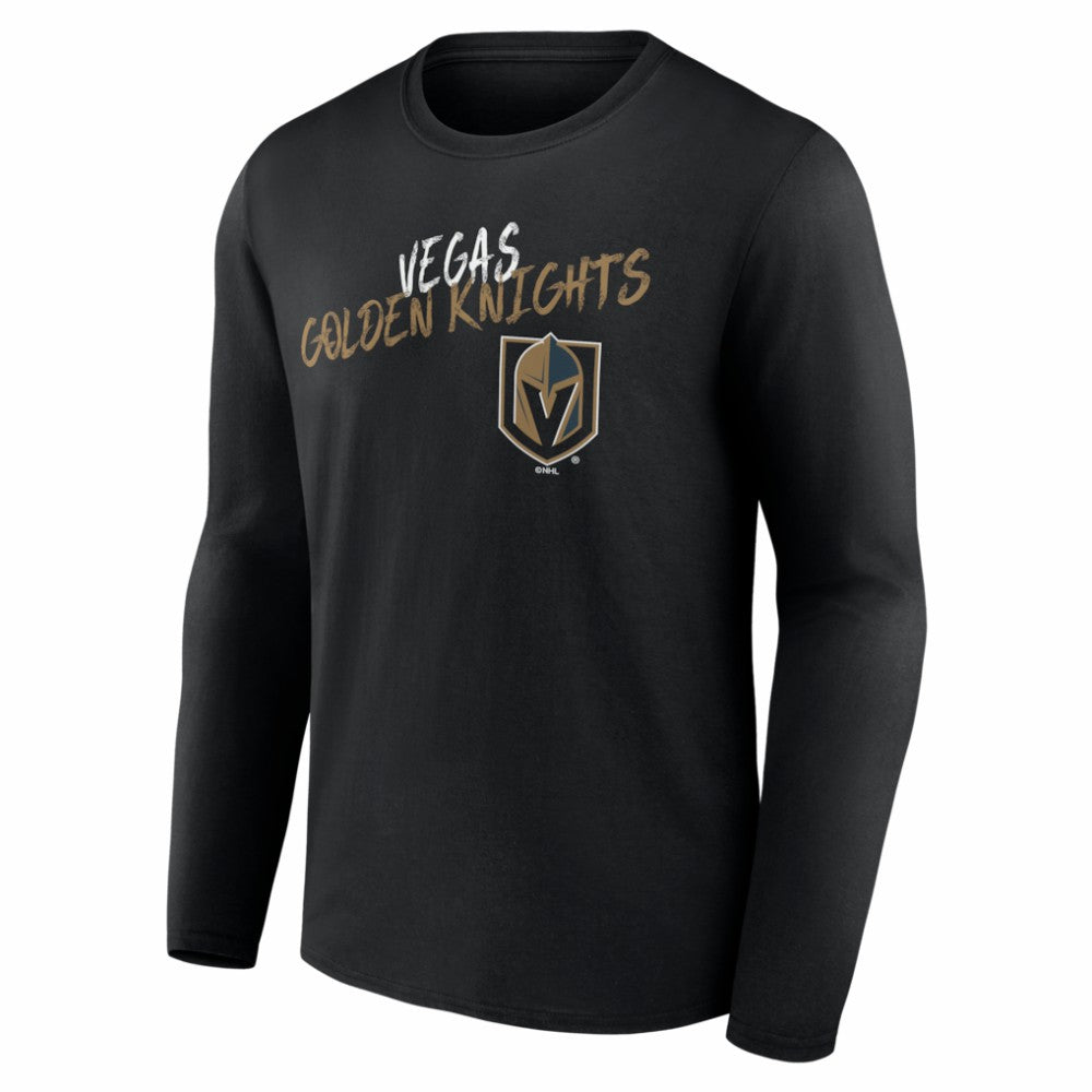 Vegas Golden Knights Hustle Personalized Name & Number Long Sleeve T-Shirt - Black | US 203921132