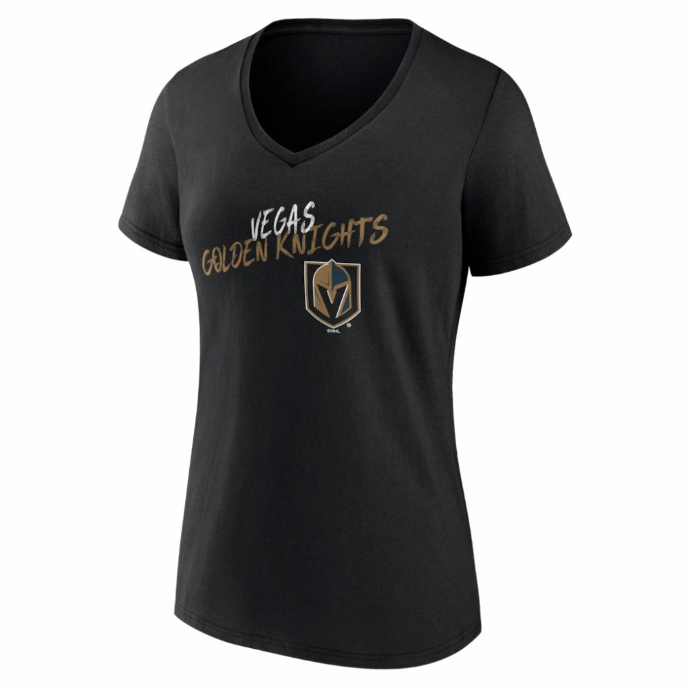 Vegas Golden Knights Women's Hustle Personalized Name & Number V-Neck T-Shirt - Black | US 203921135