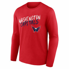 Washington Capitals Hustle Personalized Name & Number Long Sleeve T-Shirt - Red | US 203921137