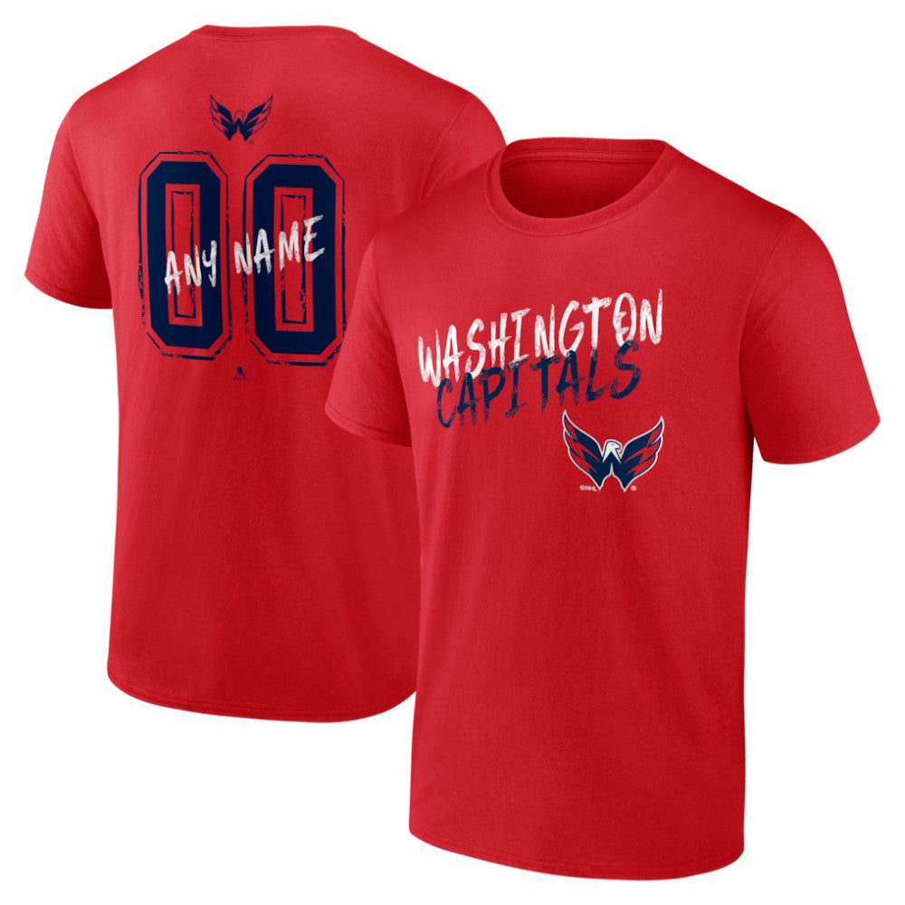 Washington Capitals Hustle Personalized Name & Number T-Shirt - Red | US 203921139