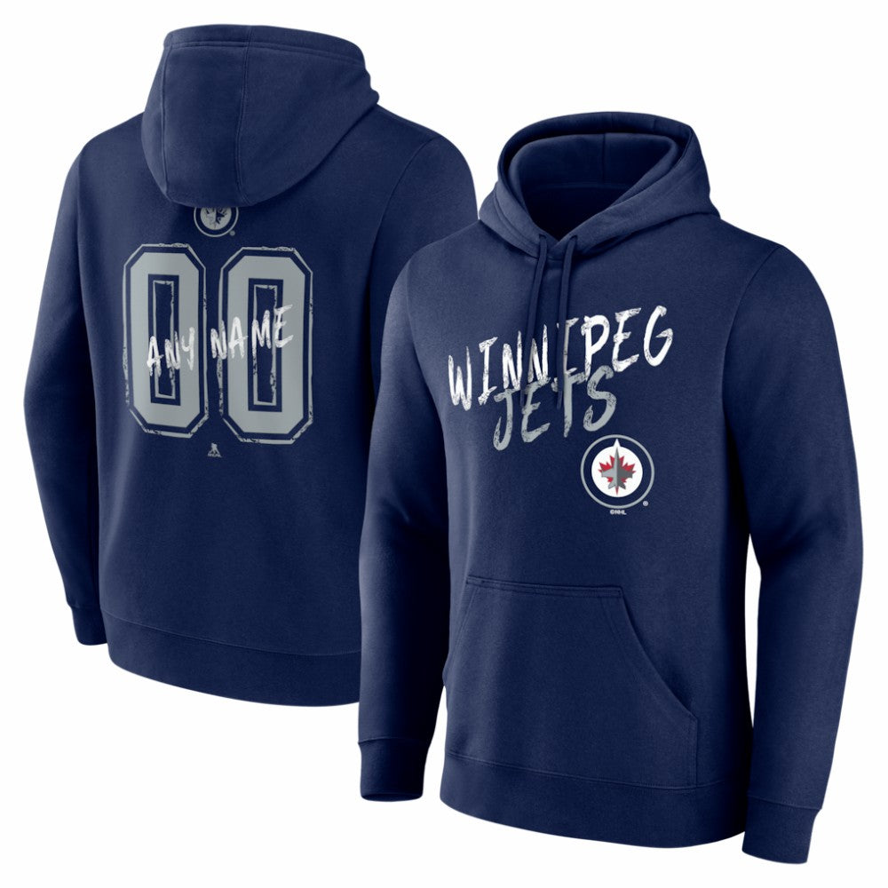Winnipeg Jets Big & Tall Hustle Personalized Name & Number Hoodie - Navy | US 203921142