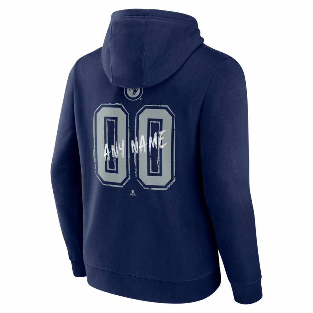 Winnipeg Jets Big & Tall Hustle Personalized Name & Number Hoodie - Navy | US 203921142