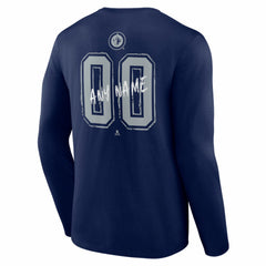 Winnipeg Jets Hustle Personalized Name & Number Long Sleeve T-Shirt - Navy | US 203921144