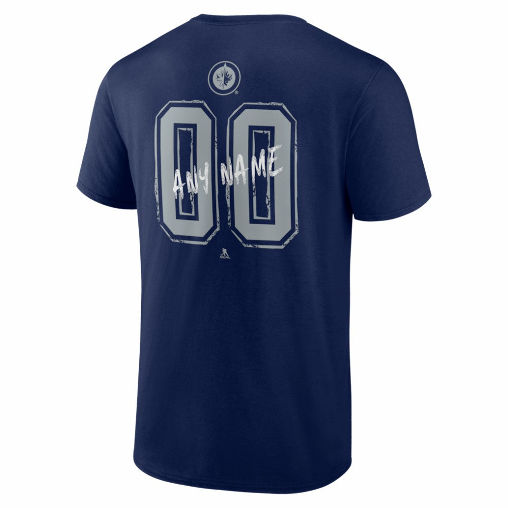 Winnipeg Jets Hustle Personalized Name & Number T-Shirt - Navy | US 203921146