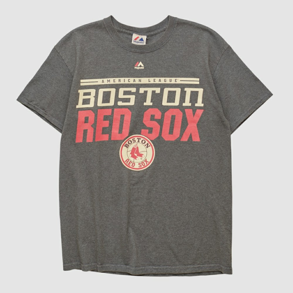 Boston Red Sox Majestic 2000s T-shirt - Dark Heather Gray - Vintage T-shirts