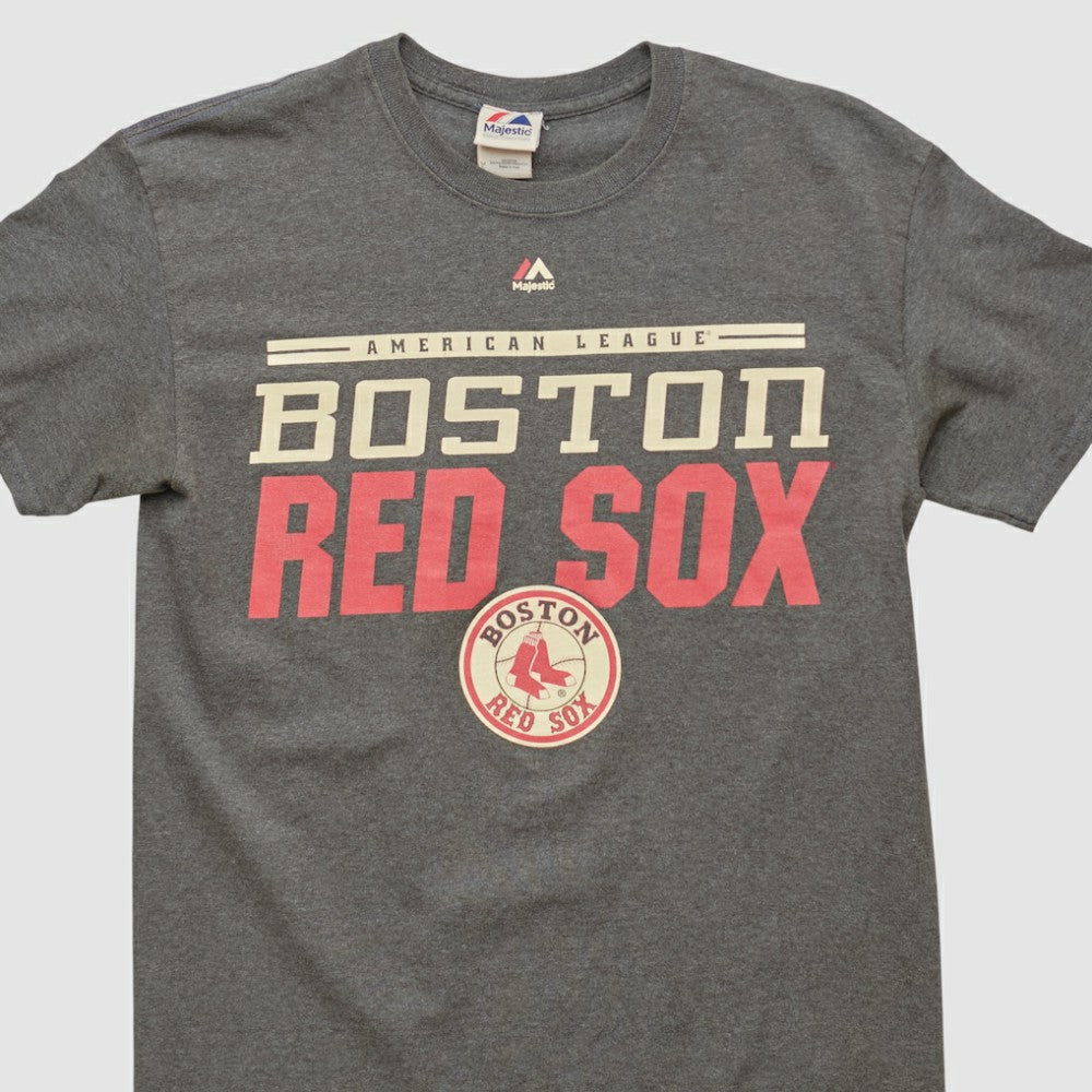 Boston Red Sox Majestic 2000s T-shirt - Dark Heather Gray - Vintage T-shirts