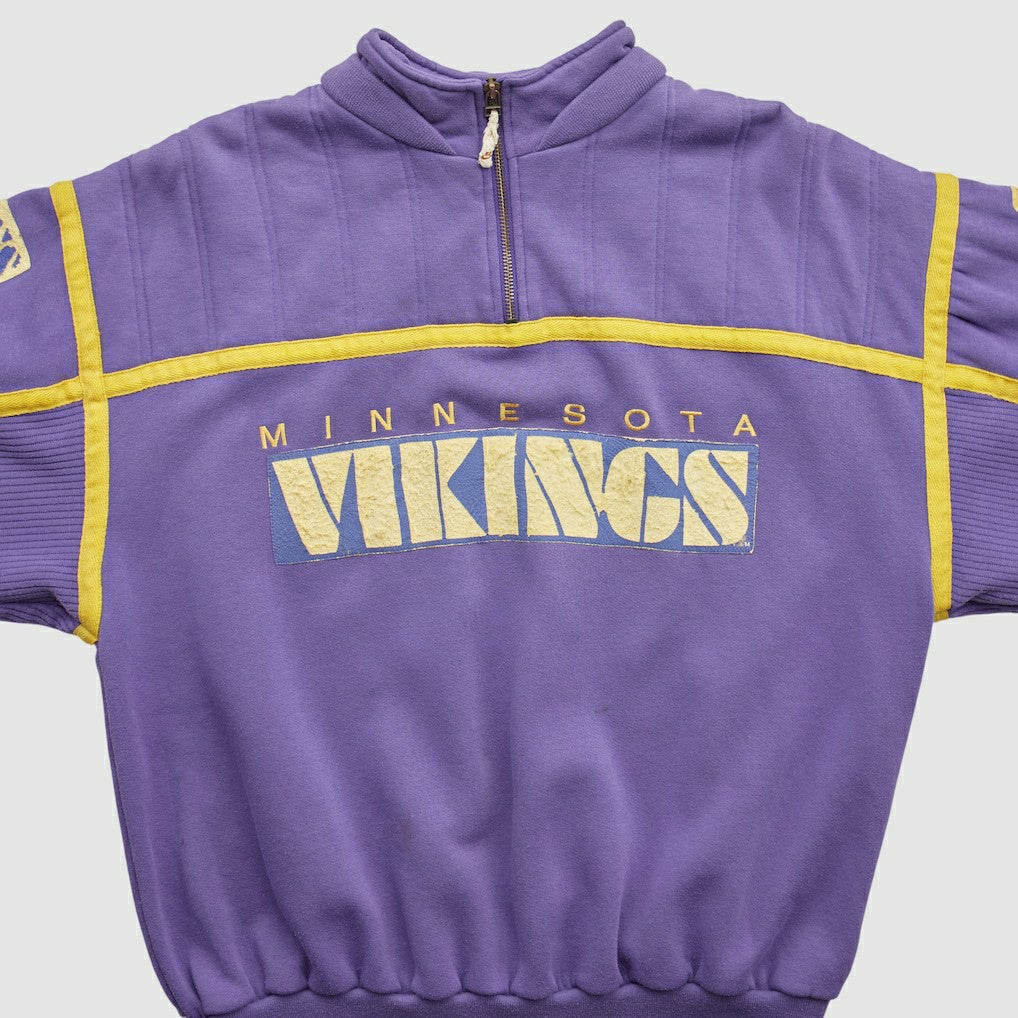 Minnesota Vikings 90s 1/4 Zip Sweatshirt - Purple Sweatshirts