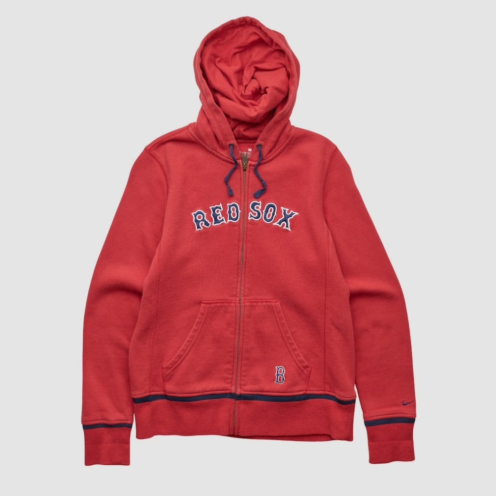 Boston Red Sox Nike 2000s Hooded Full Zip Sweatshirt - Red - XVintage Sweatshirts