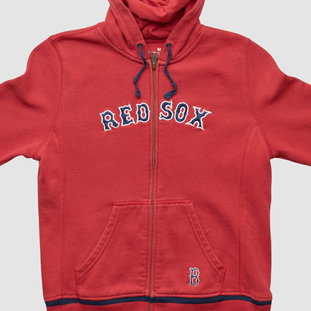 Boston Red Sox Nike 2000s Hooded Full Zip Sweatshirt - Red - XVintage Sweatshirts