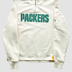 Green Bay Packers Reebok 2000s 1/4 Zip Sweatshirt - White Sweatshirts