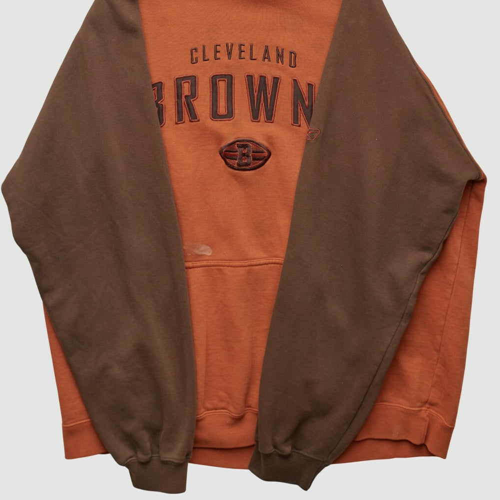Cleveland Browns Reebok 2000s Hooded Pullover Sweatshirt - Clay Pullover