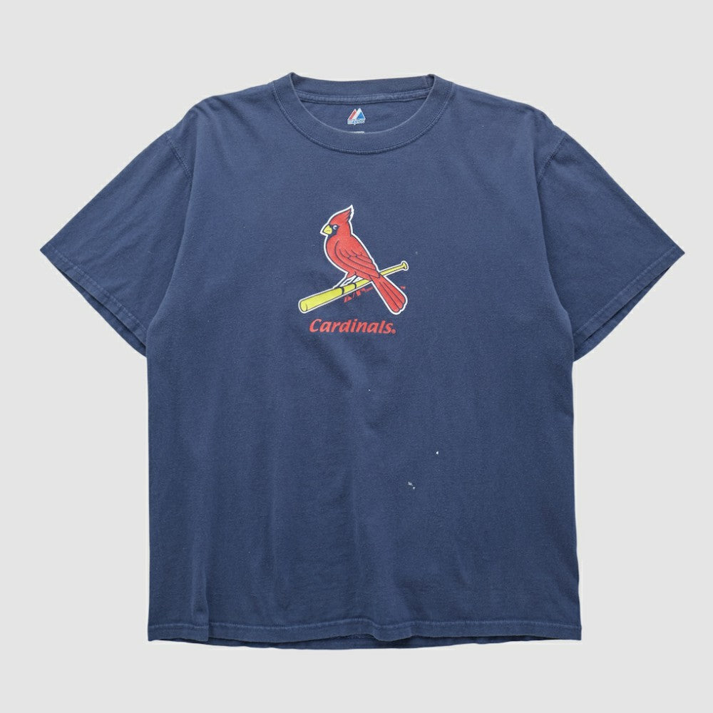St. Louis Cardinals Majestic 2000s T-shirt - Navy - Vintage T-shirts