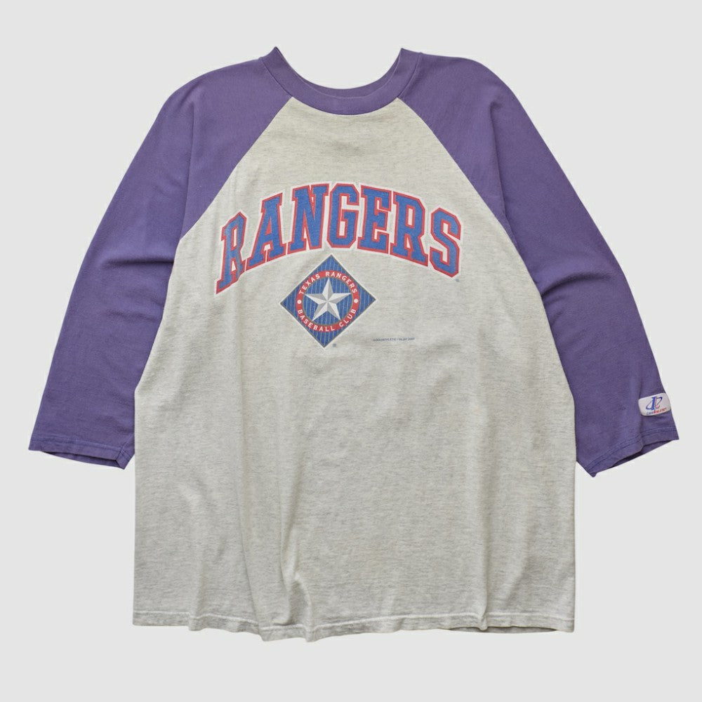 Texas Rangers Logo Athletic T-shirt - Heather Gray - 2XVintage T-shirts