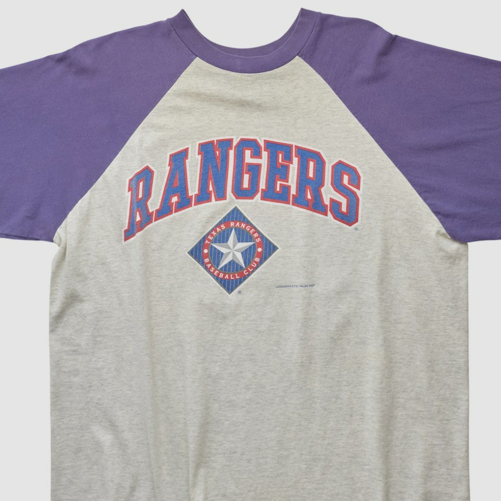 Texas Rangers Logo Athletic T-shirt - Heather Gray - 2XVintage T-shirts