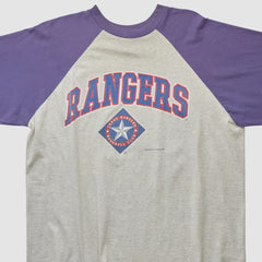 Texas Rangers Logo Athletic T-shirt - Heather Gray - 2XVintage T-shirts