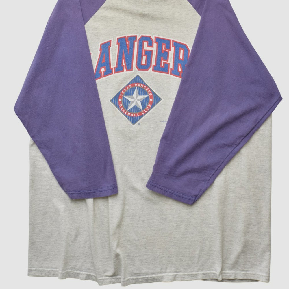 Texas Rangers Logo Athletic T-shirt - Heather Gray - 2XVintage T-shirts