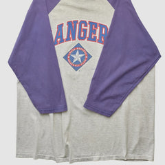 Texas Rangers Logo Athletic T-shirt - Heather Gray - 2XVintage T-shirts
