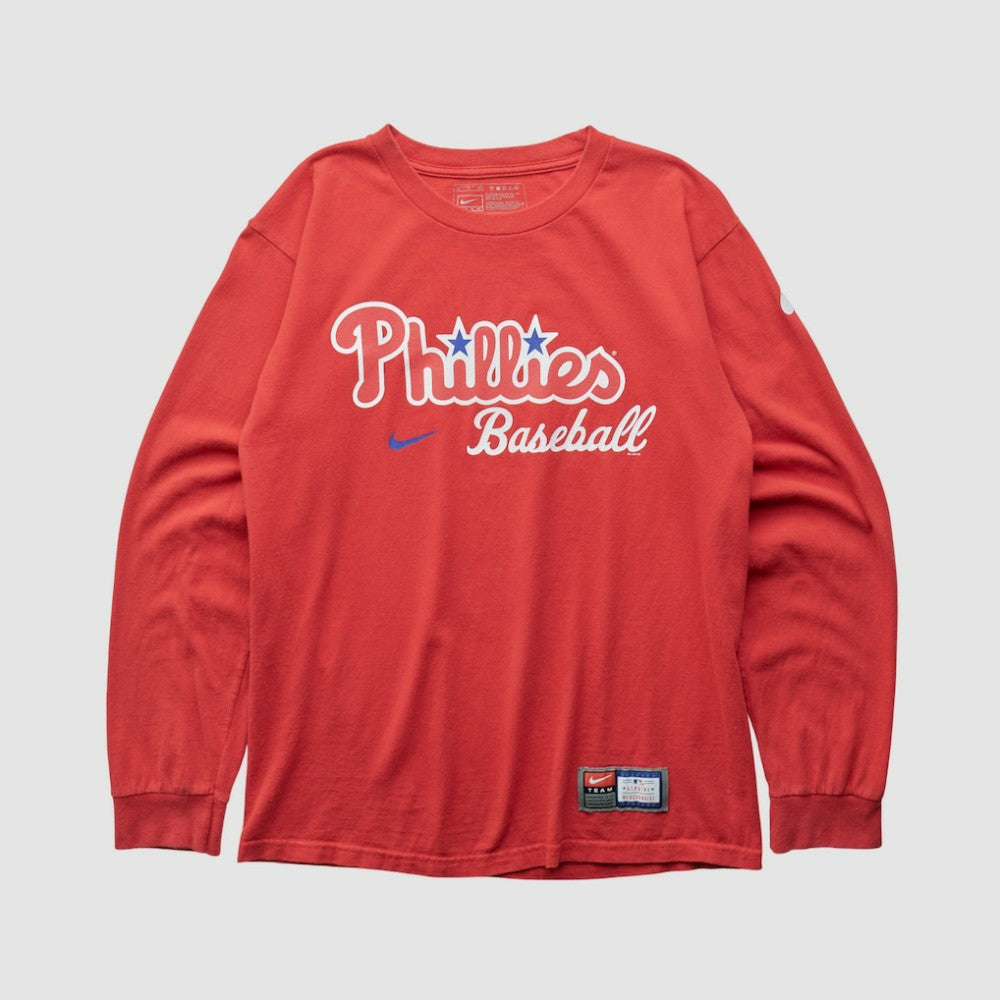 Philadelphia Phillies Nike 2000s Long Sleeve T-shirt - Red - Vintage T-shirts