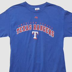 Texas Rangers Majestic 2009 T-shirt - Blue - Vintage T-shirts