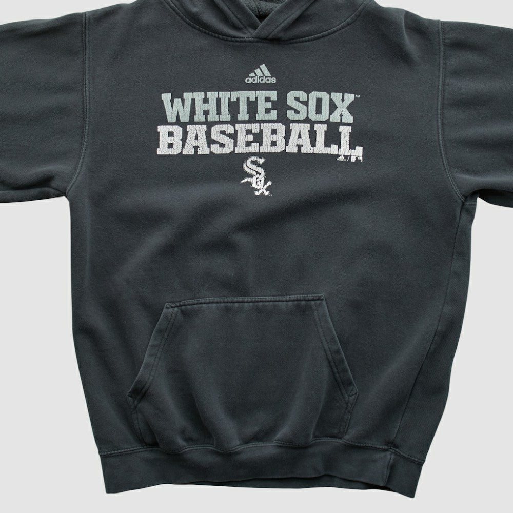 Chicago White Sox Adidas 2010s Hooded Pullover Sweatshirt - Charcoal - XVintage Pullover