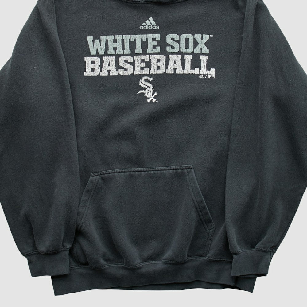 Chicago White Sox Adidas 2010s Hooded Pullover Sweatshirt - Charcoal - XVintage Pullover