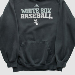 Chicago White Sox Adidas 2010s Hooded Pullover Sweatshirt - Charcoal - XVintage Pullover