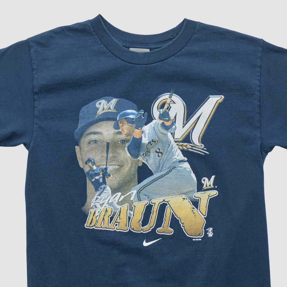 Ryan Braun Nike 2010s T-shirt - Navy - Yth Vintage T-shirts