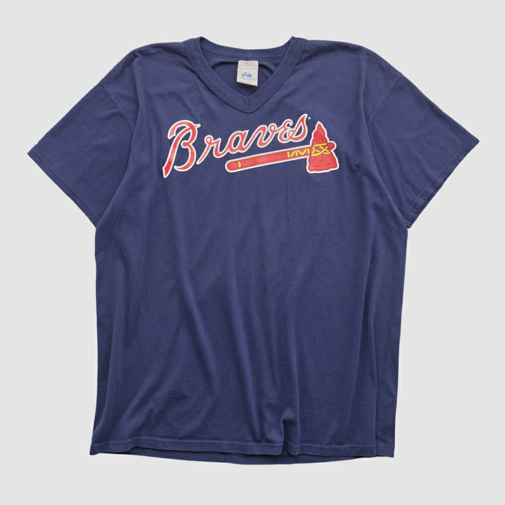 Atlanta Braves Majestic 90s T-shirt - Navy - Vintage T-shirts