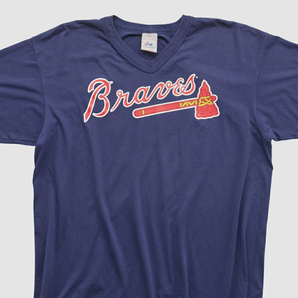 Atlanta Braves Majestic 90s T-shirt - Navy - Vintage T-shirts